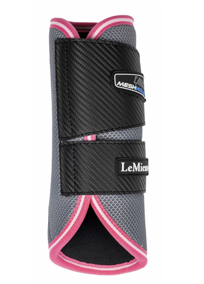 LeMieux Carbon Mesh Wrap Boots - Grey/Watermelon