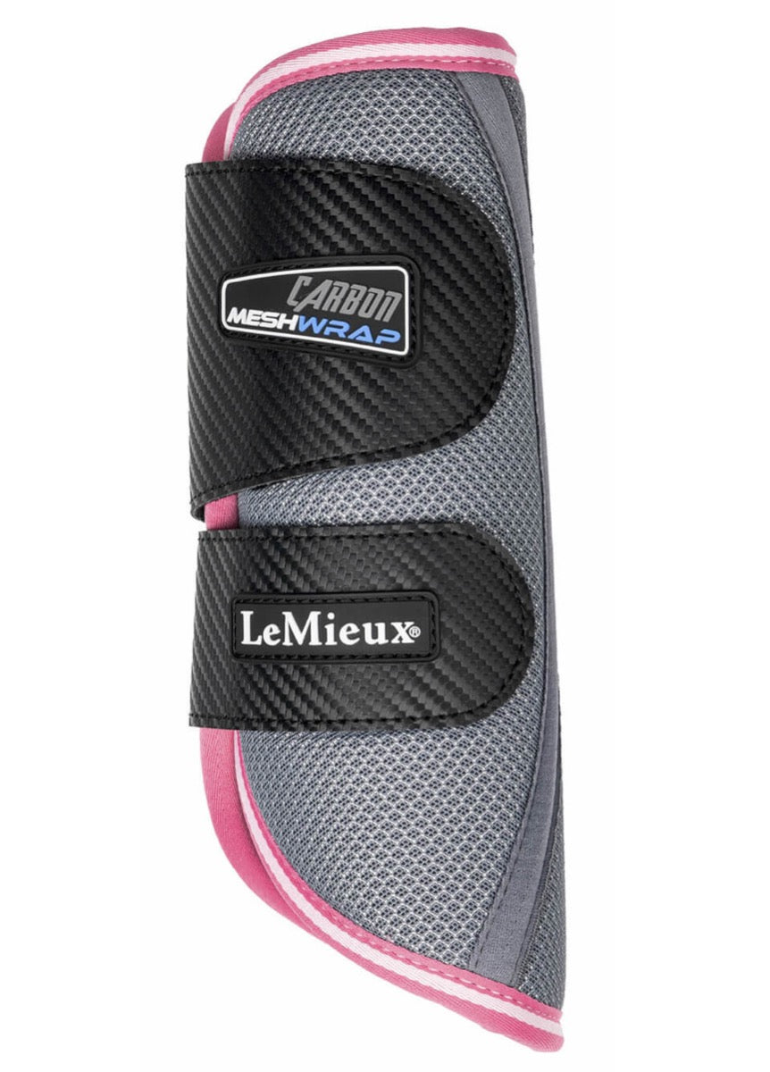 LeMieux Carbon Mesh Wrap Boots - Grey/Watermelon