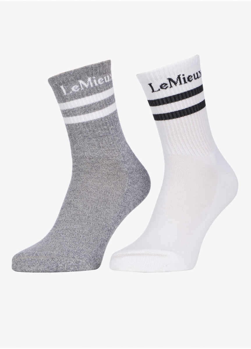 LeMieux Crew Socks 2 Pack - White