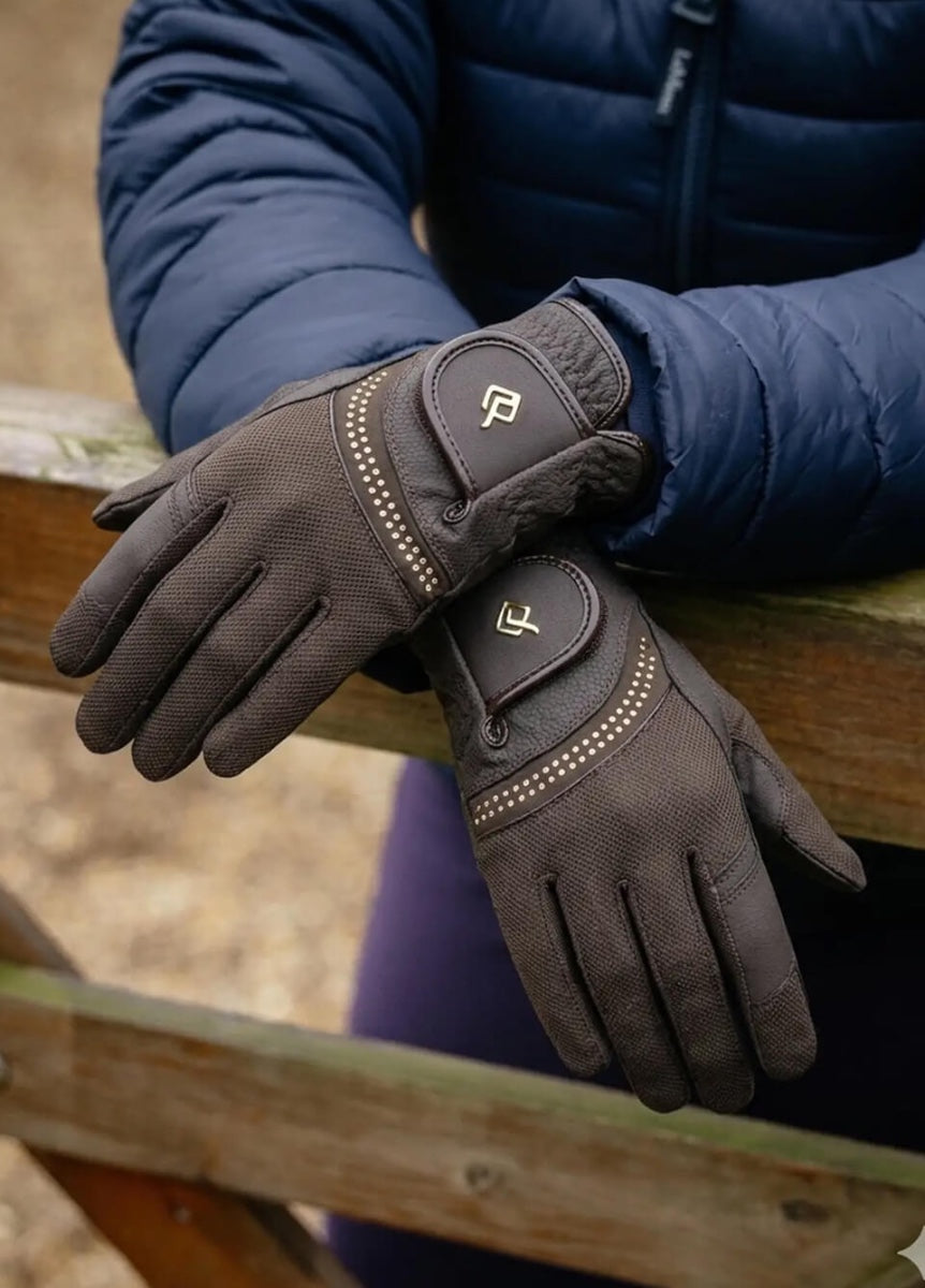 LeMieux Crystal Gloves - Espresso