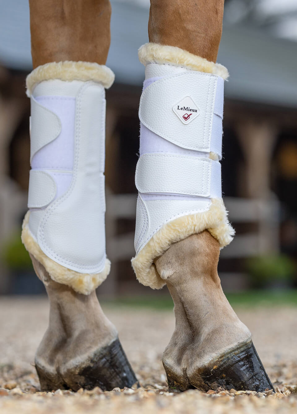 LeMieux Fleece Lined Brushing Boots - White
