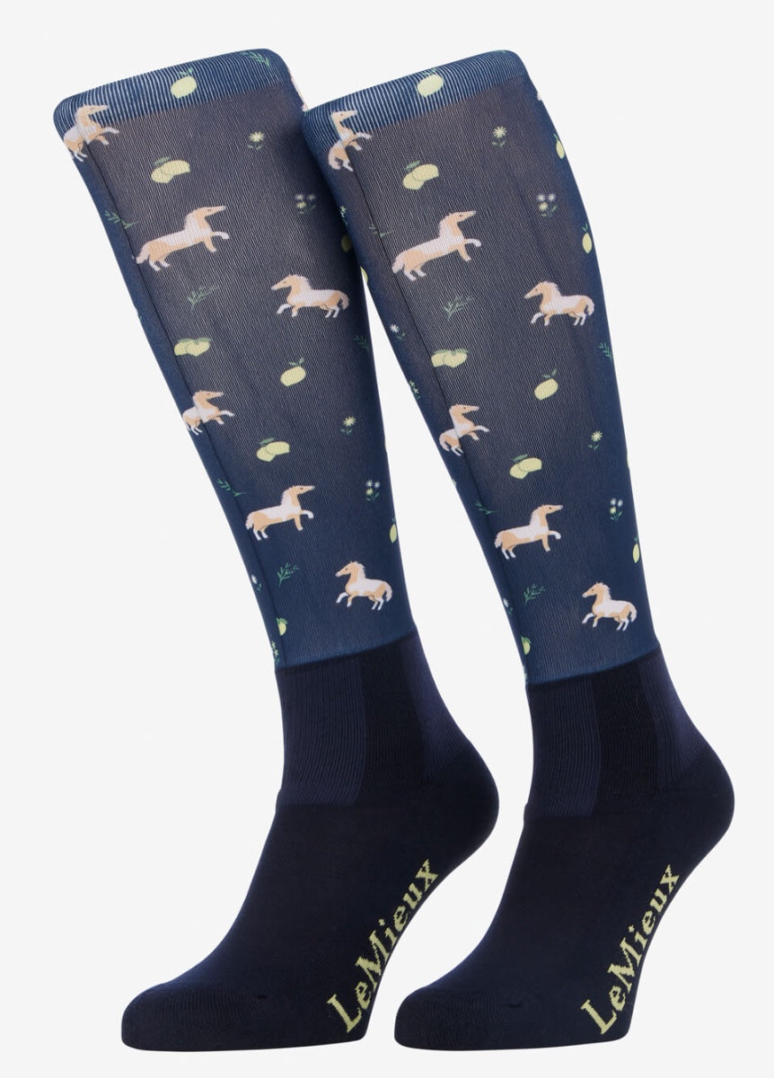 LeMieux Footsie Socks - Lemon/Navy