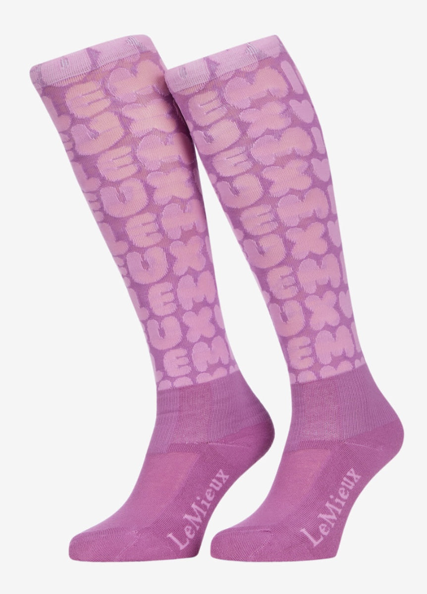 LeMieux Footsie Socks Bubble Font - Fondant