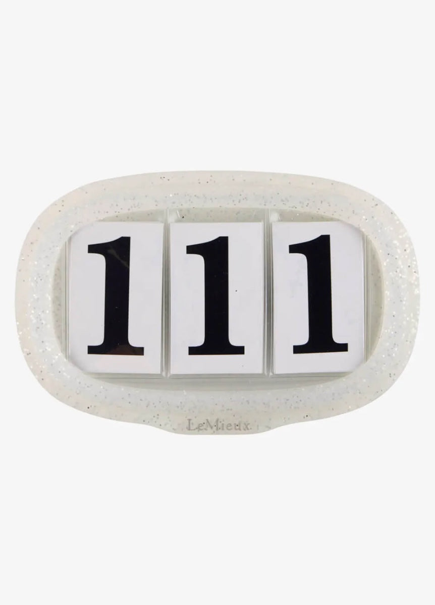 LeMieux Flexible Saddle Pad Number Holder - Silver Glitter