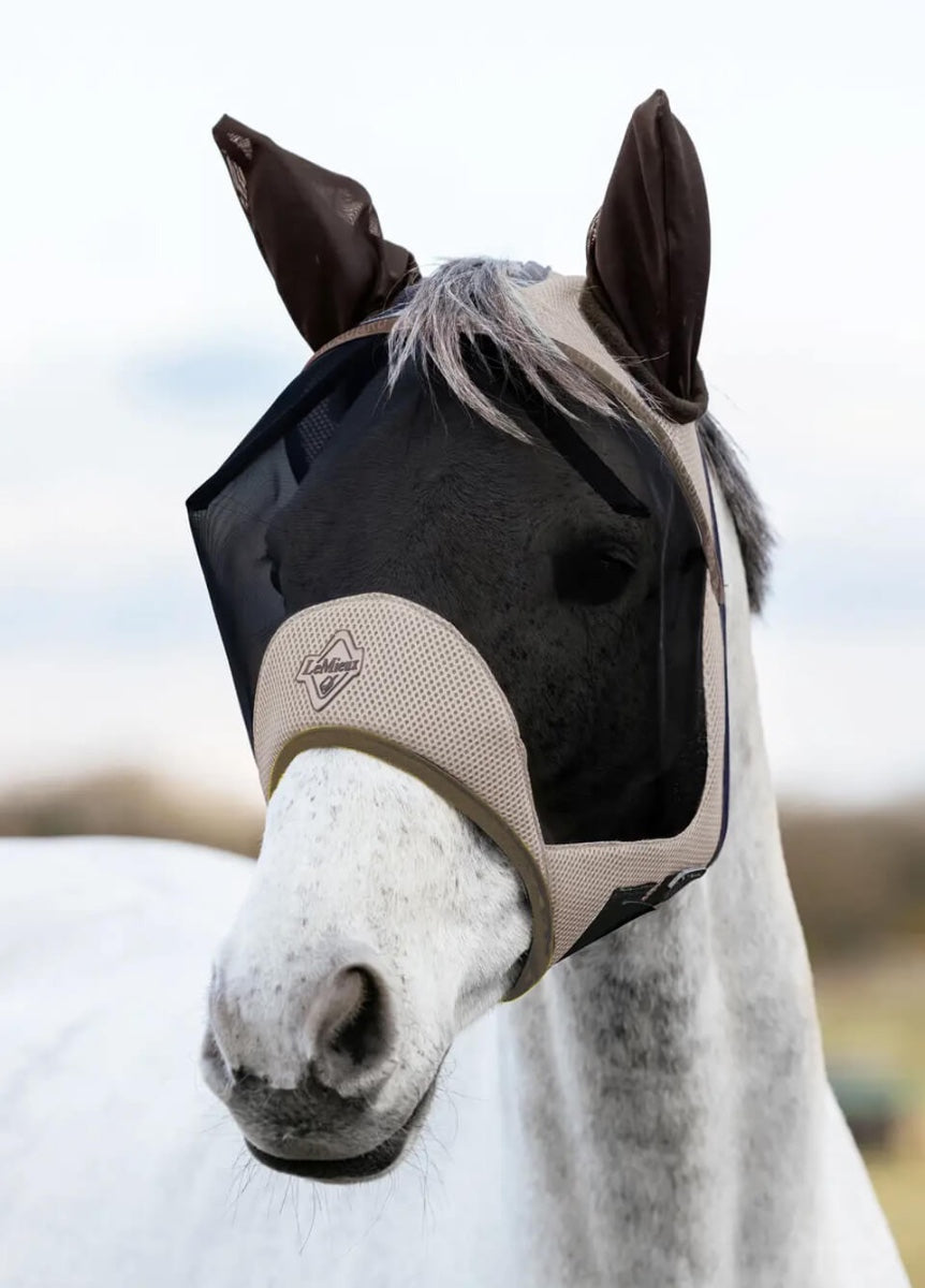 LeMieux Kudos Aeroguard Half Fly Mask - Pecan