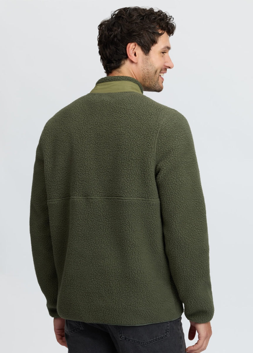 LeMieux Mens Borg Half Zip Sweat - Olive