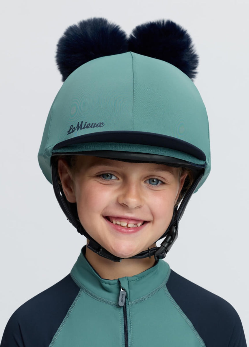 LeMieux Mini Double Pom Hat Silk - Navy/Aloe