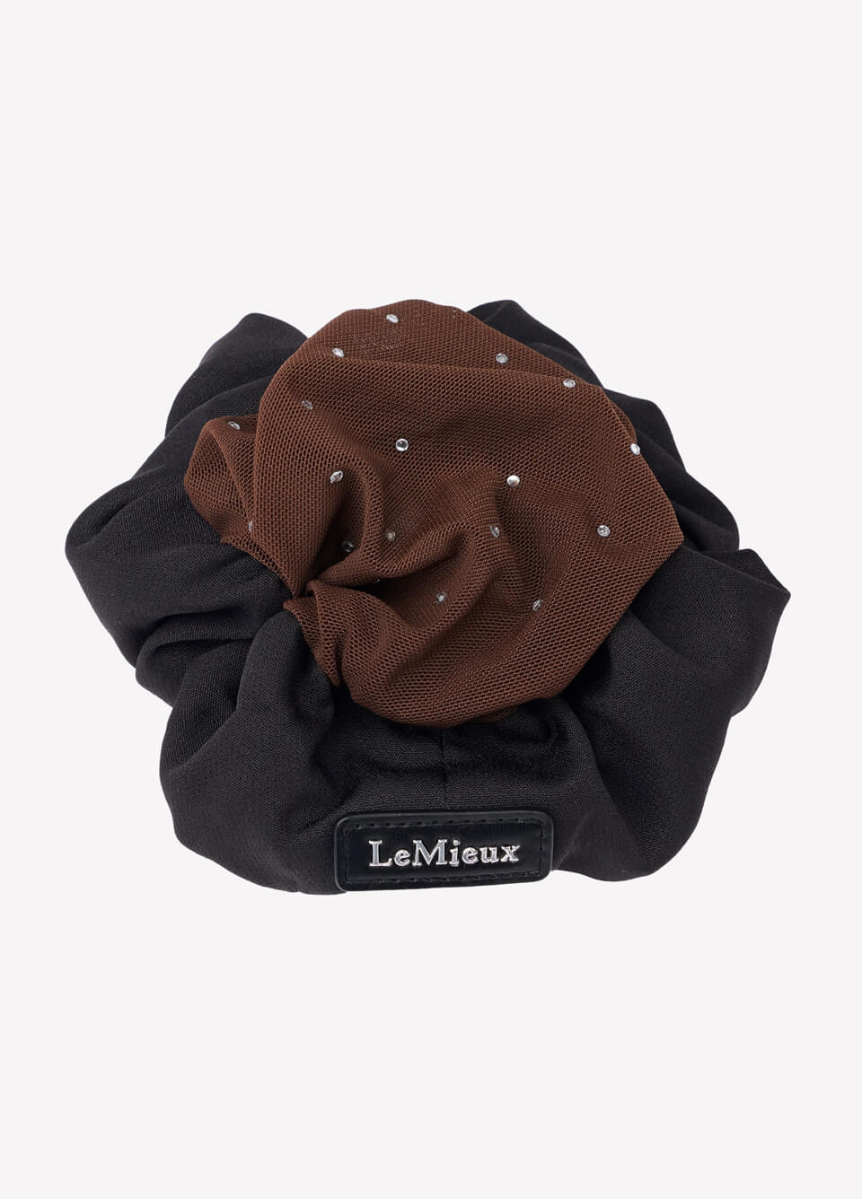 LeMieux Scrunchie with Crystal Hair Net - Black/Brown