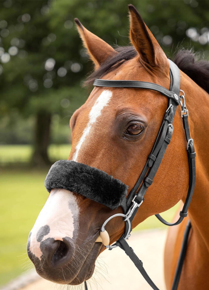 LeMieux Simuwool Noseband Cover - Black