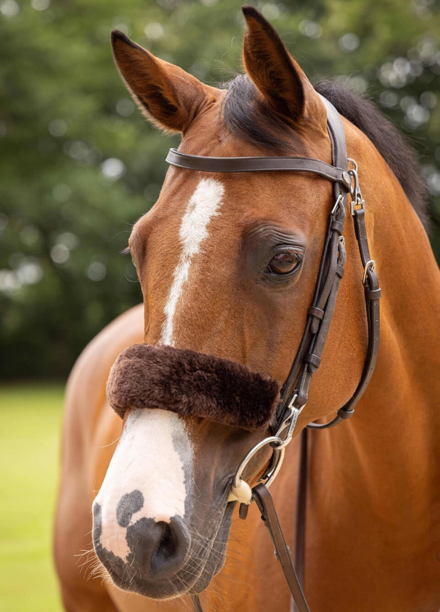 LeMieux Simuwool Noseband Cover - Brown