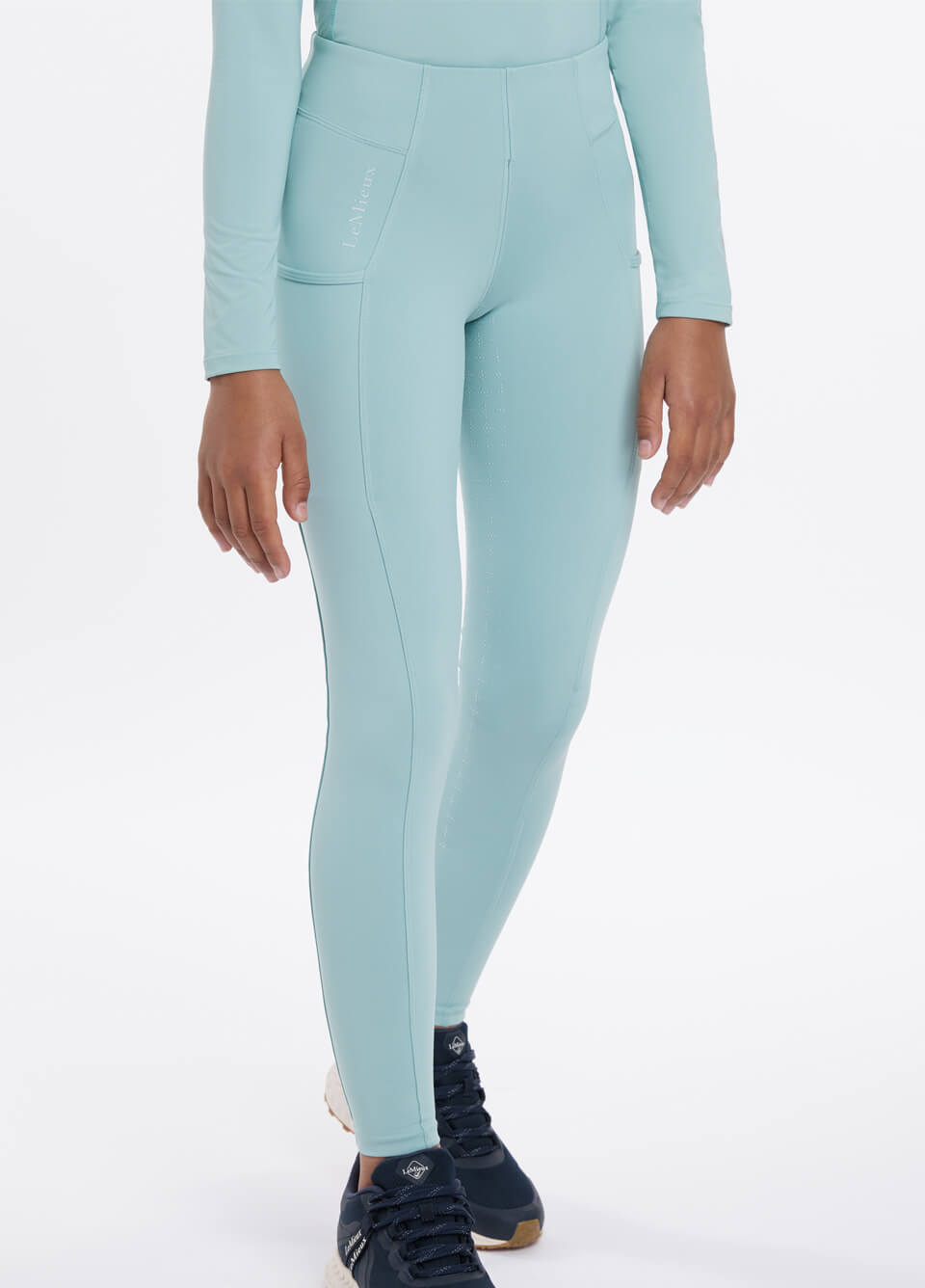 LeMieux Young Rider Orla Pull Ons Breeches - Aqua