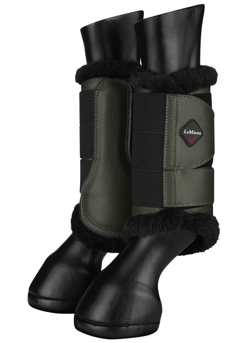 LeMieux Fleece Brushing Boots - Oak
