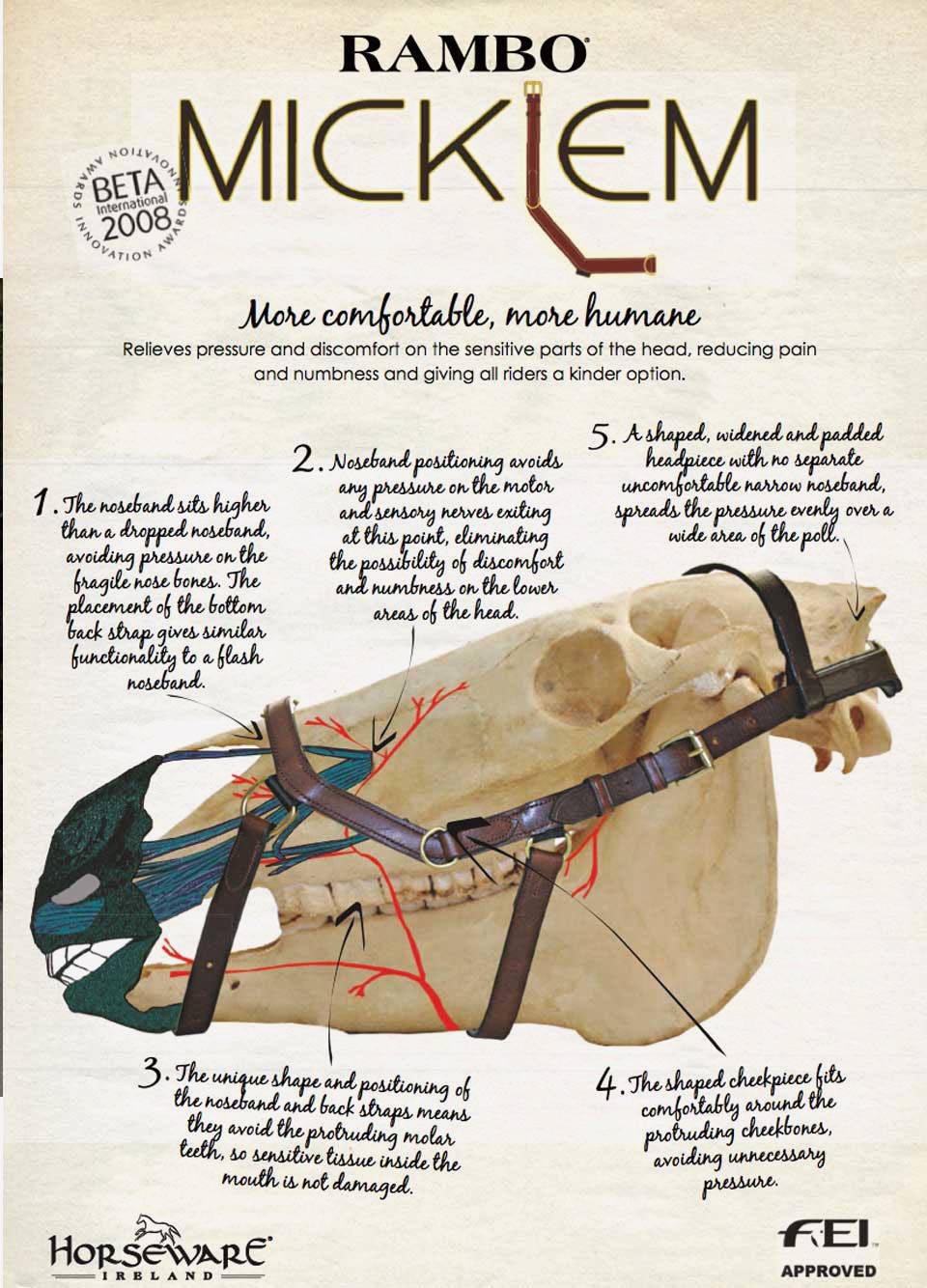 Rambo Micklem Competition Bridle - Brown