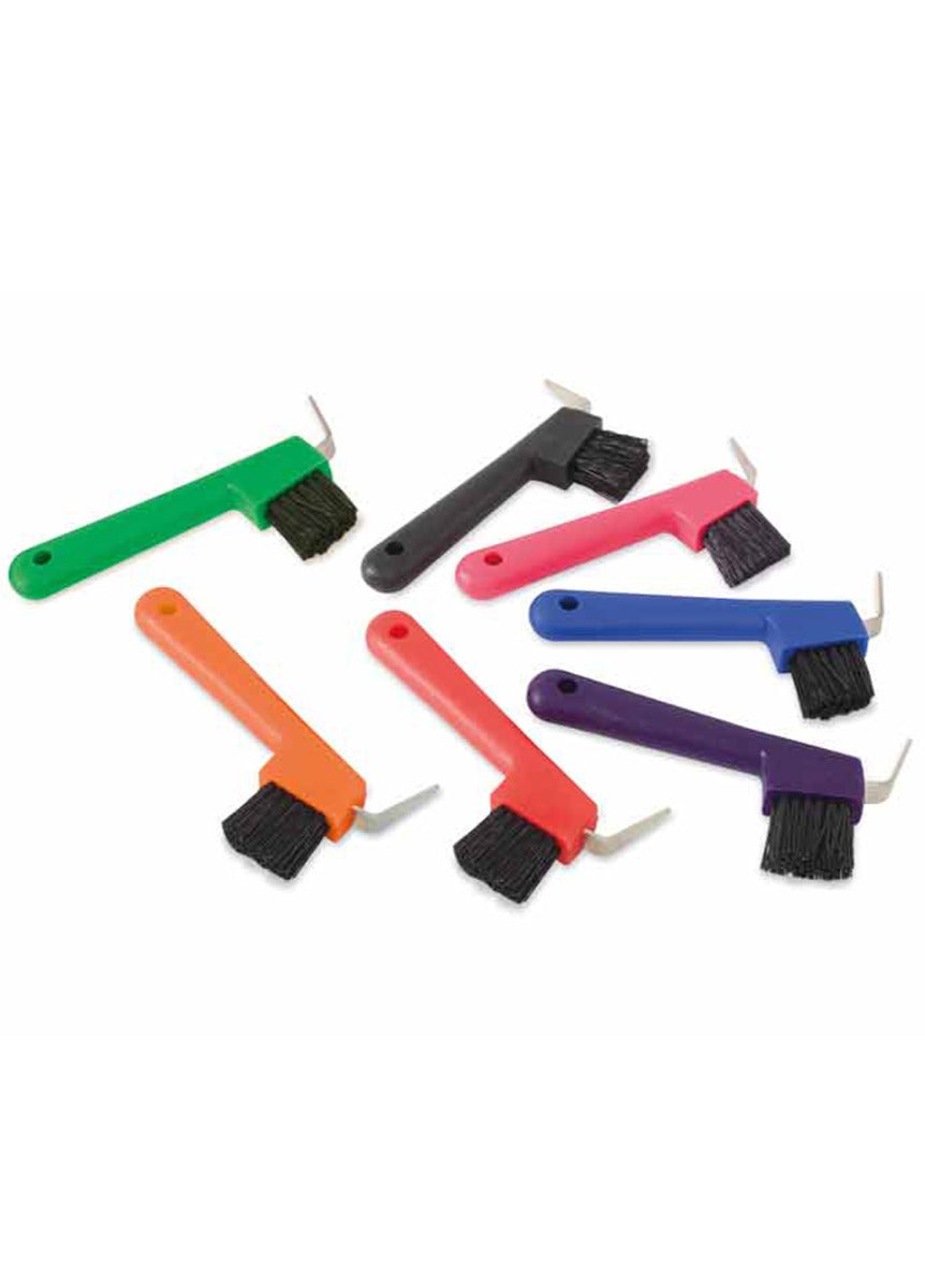 Shires EZI-GROOM Hoof Pick with Brush - Lime Green