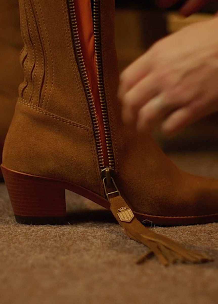 Fairfax & Favor High Heeled Regina Suede Boot - Tan