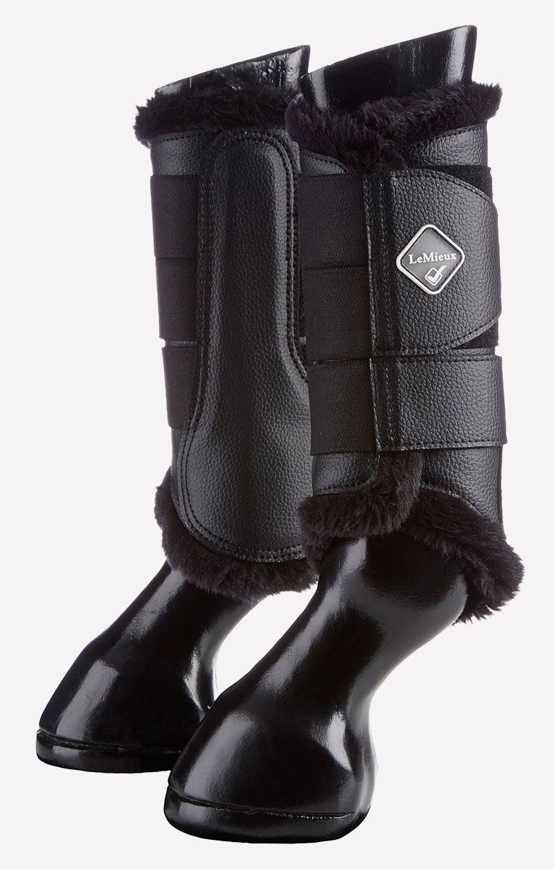 LeMieux Fleece Lined Brushing Boots - Black