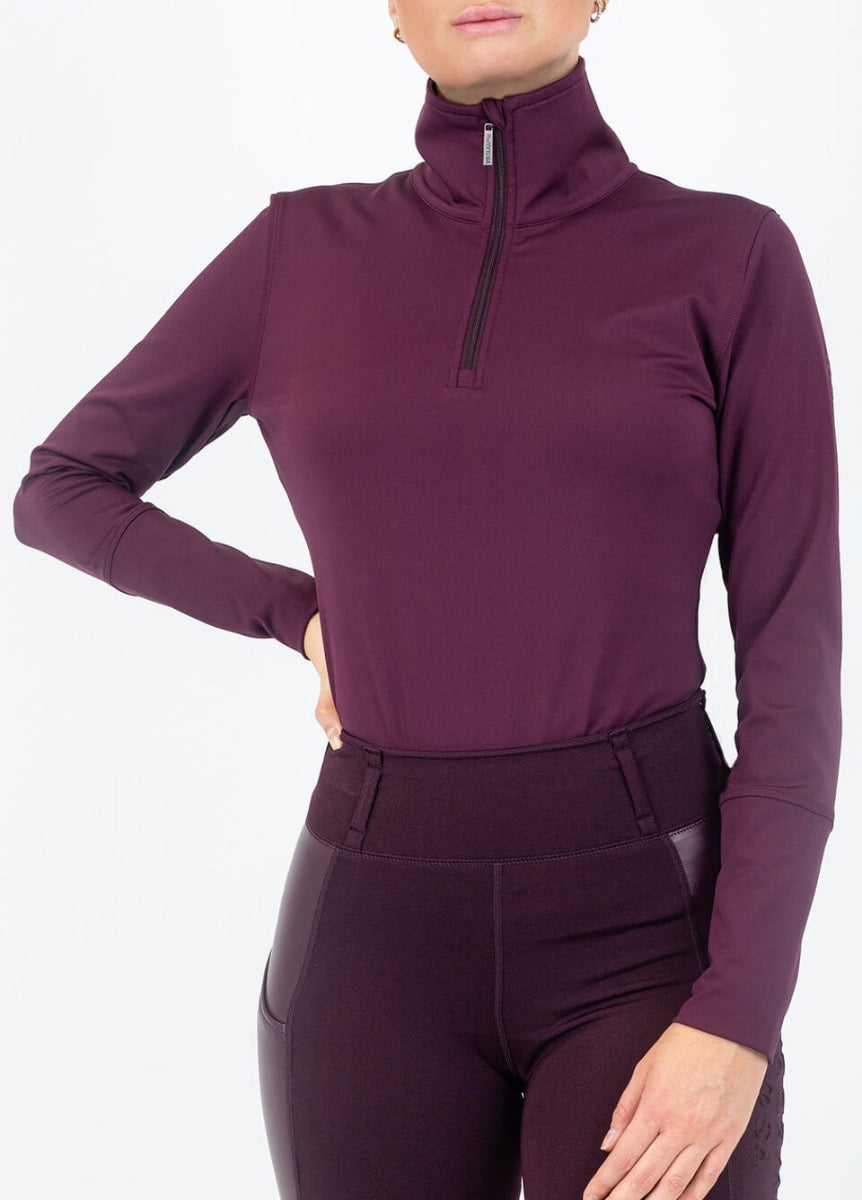 PS of Sweden Grace Half Zip Sweater - Wine