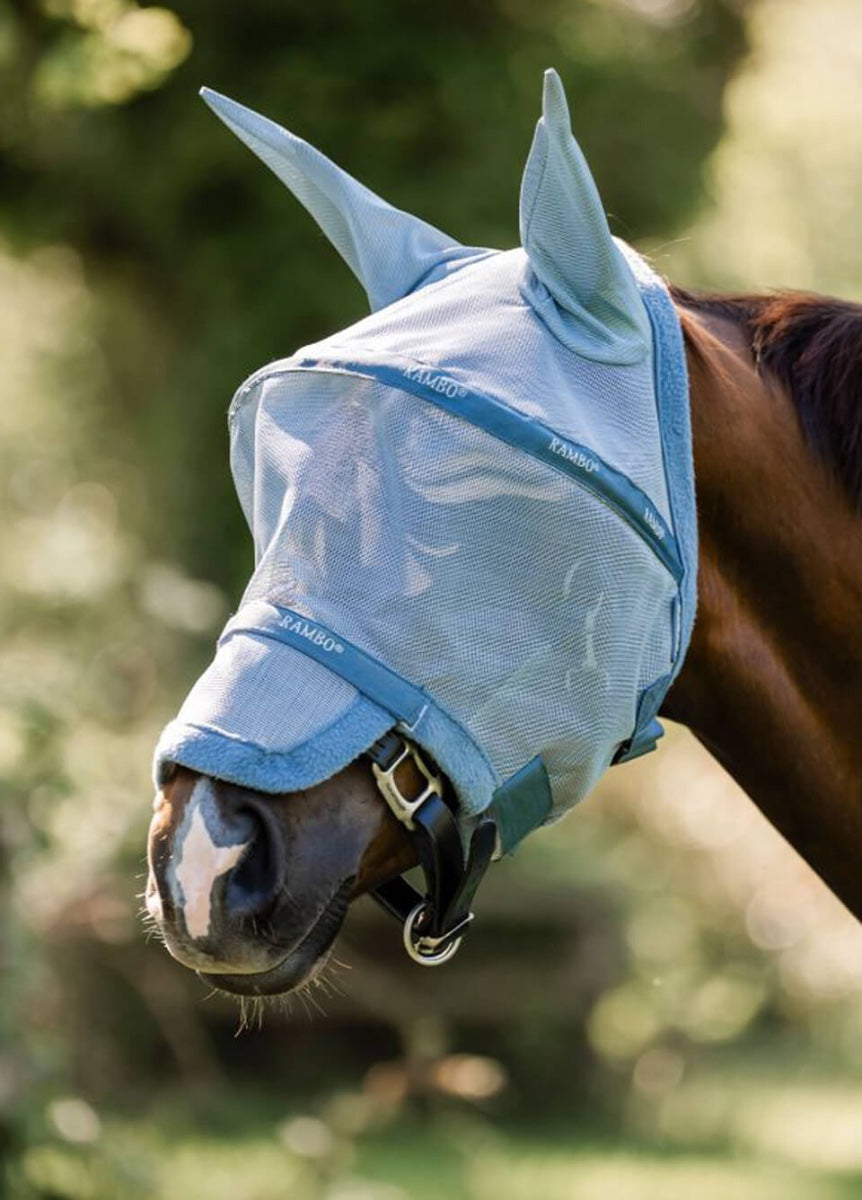 Rambo Flymask - Heather Blue