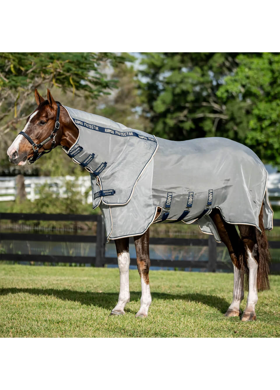 Rambo Protector Fieldsafe Plus Fly Rug - Navy/Thunderstorm