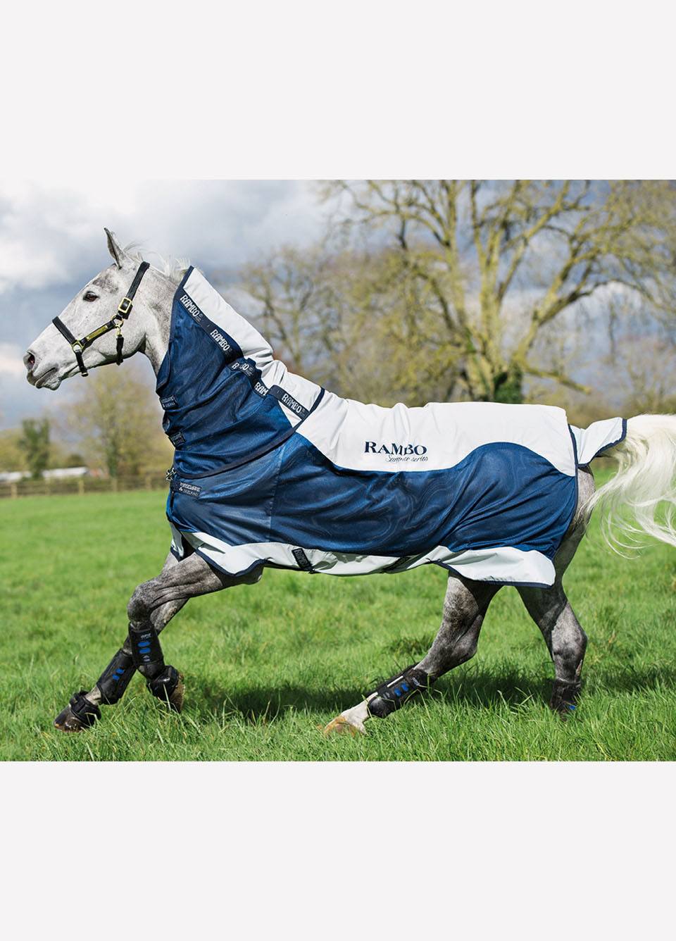 Rambo Summer Series Lite Turnout Rug - Navy/Grey