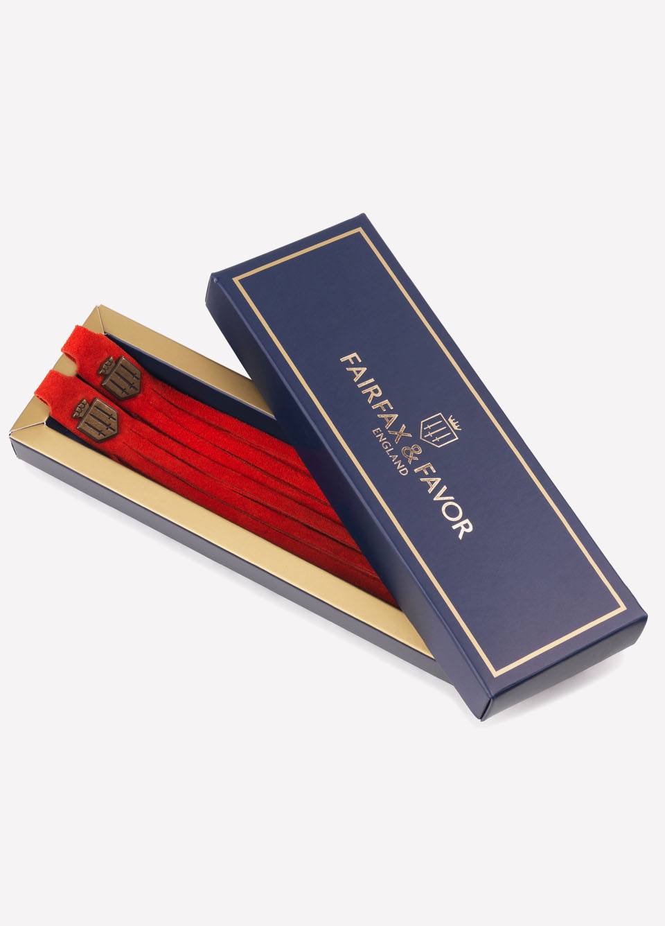Fairfax & Favor Suede Boot Tassels - Red