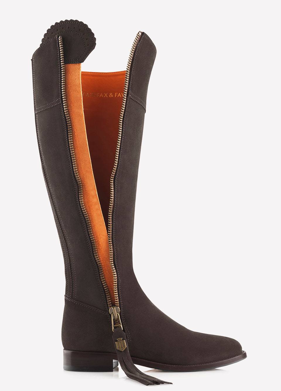 Fairfax & Favor Suede Flat Regina - Chocolate