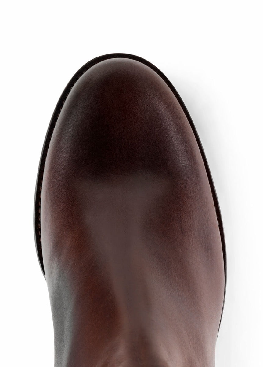 Fairfax & Favor Ladies Leather Heeled Regina Boots - Mahogany
