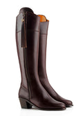 Fairfax & Favor Ladies Leather Heeled Regina Boots - Mahogany