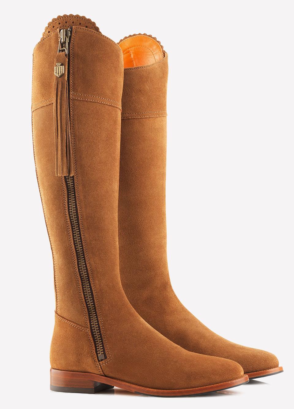 Fairfax & Favor Suede Flat Regina - Tan