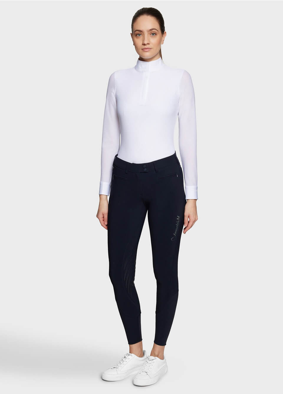 Samshield Adele Boreal Knee Grip Breeches - Navy Ocean Depth