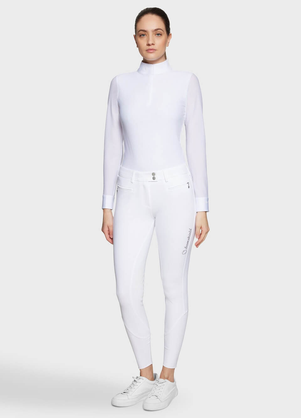 Samshield Adele Boreal Knee Grip Breeches - White Ocean Depth
