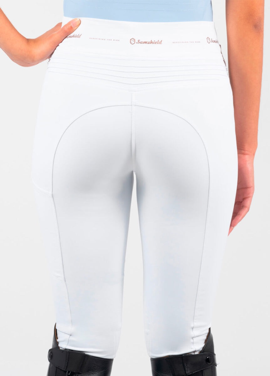 Samshield Alpha Knee Grip Breeches - White/Rose Gold
