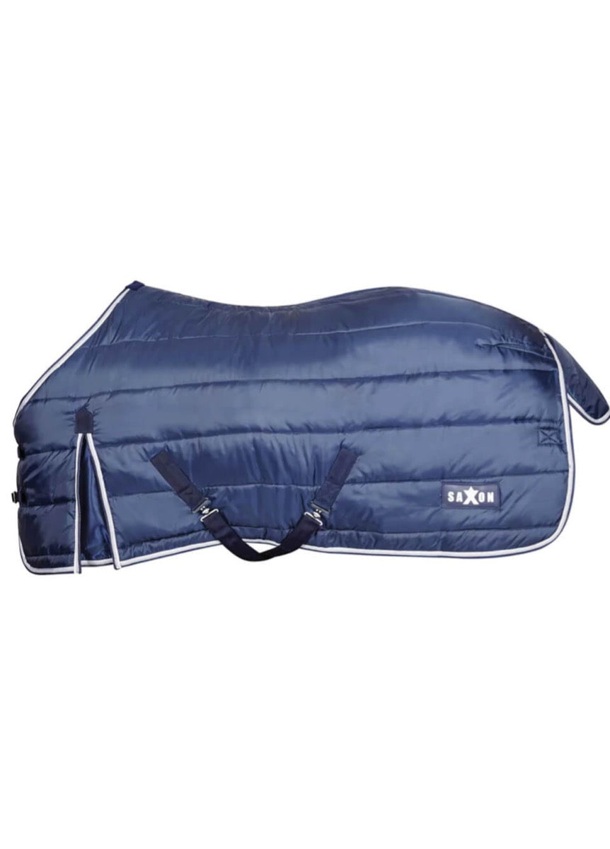 Saxon Channel Quilt Standard Neck Medium Stable - Navy/White