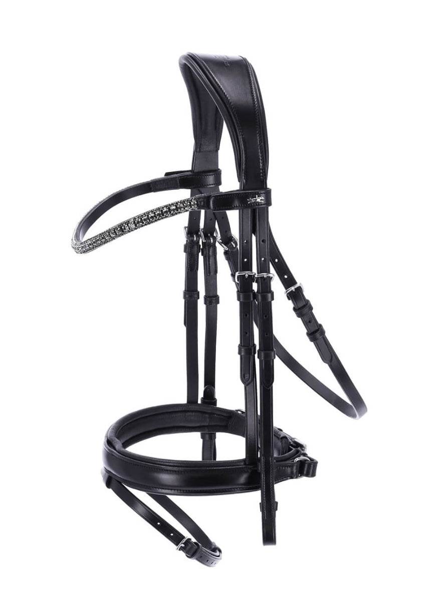 Schockemohle Malaga Bridle - Black/Grey/Silver