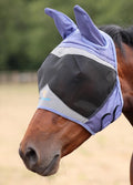 Shires FlyGuard Pro Fine Mesh Fly Mask with Ears - Sky