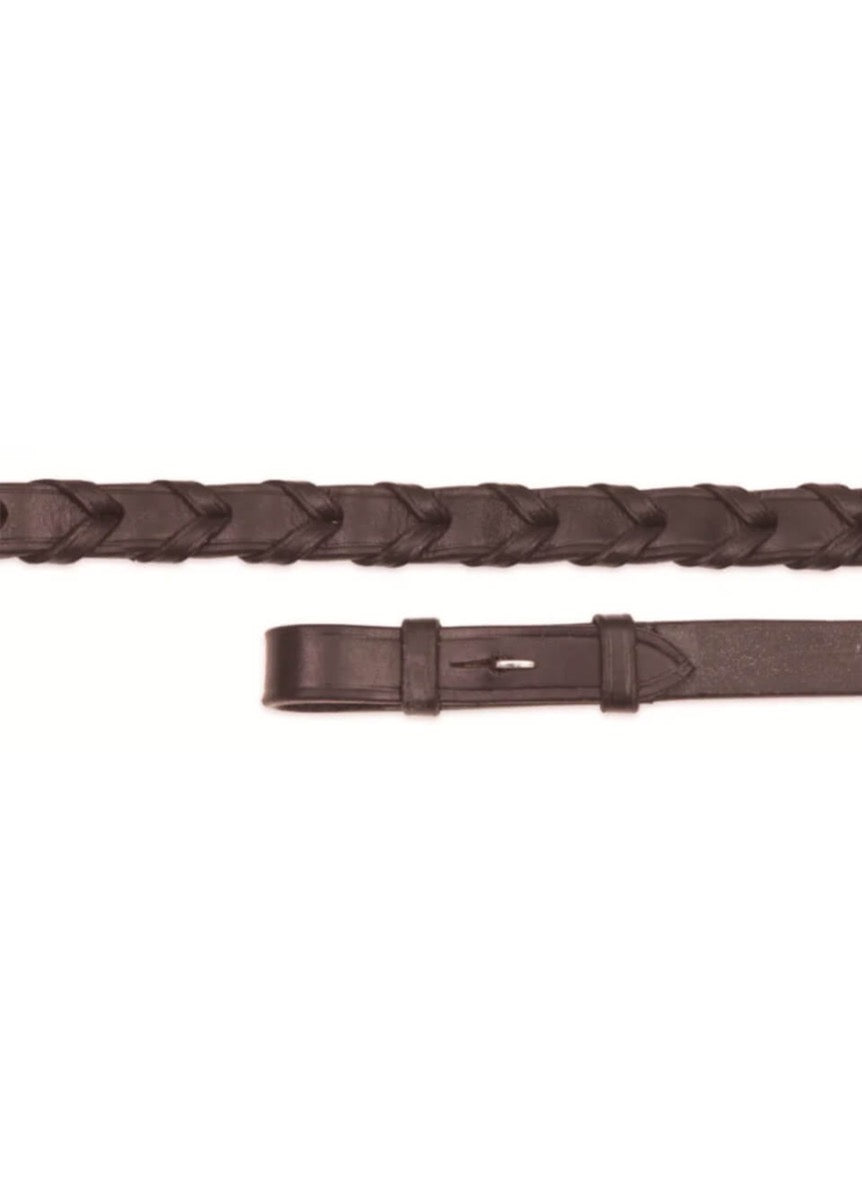 Shires Lace Leather Reins - Havana