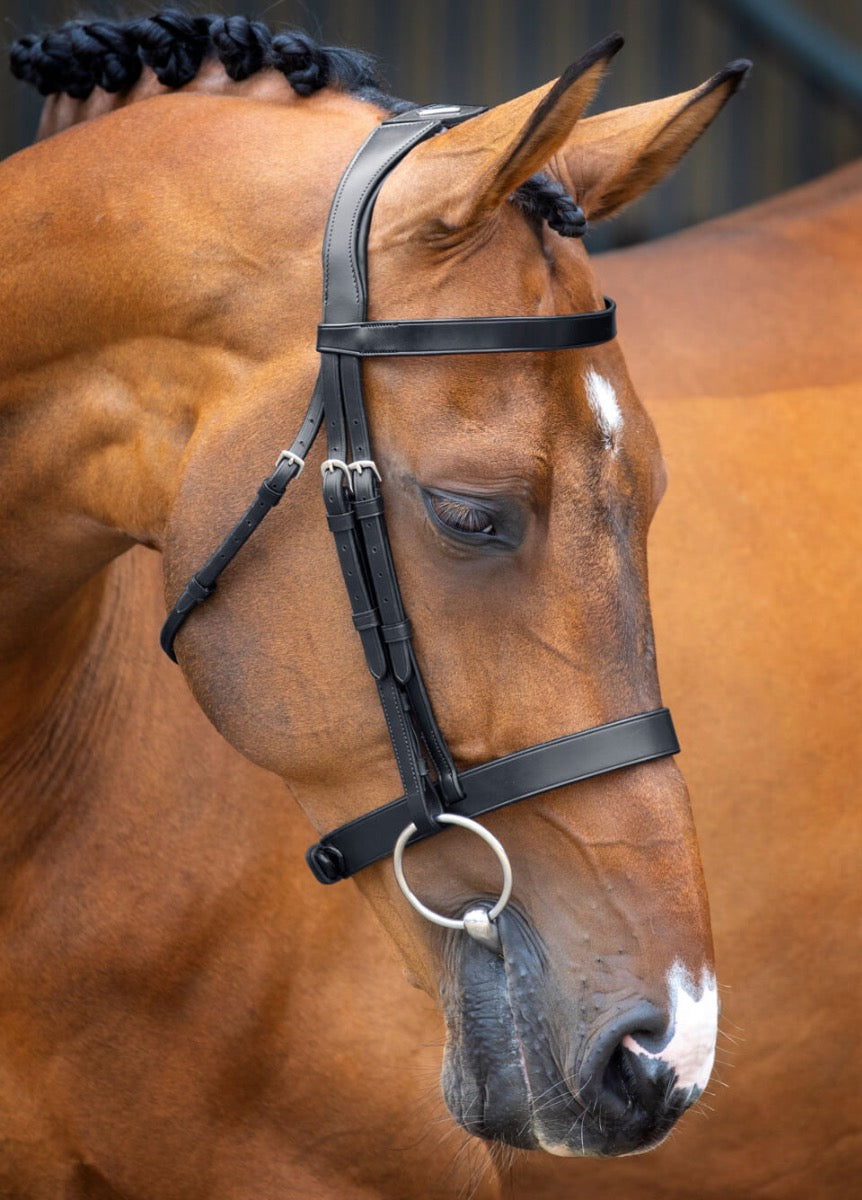Shires Lusso Hunter Cavesson Bridle - Black