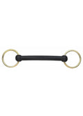 Shires Rubber Covered Bradoon Bit - Black/Brass