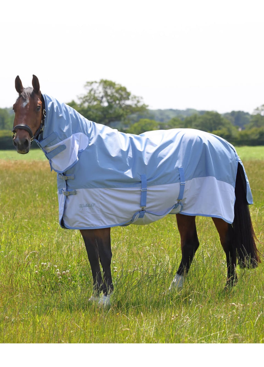 Shires Tempest Waterproof Fly Rug - Pale Blue