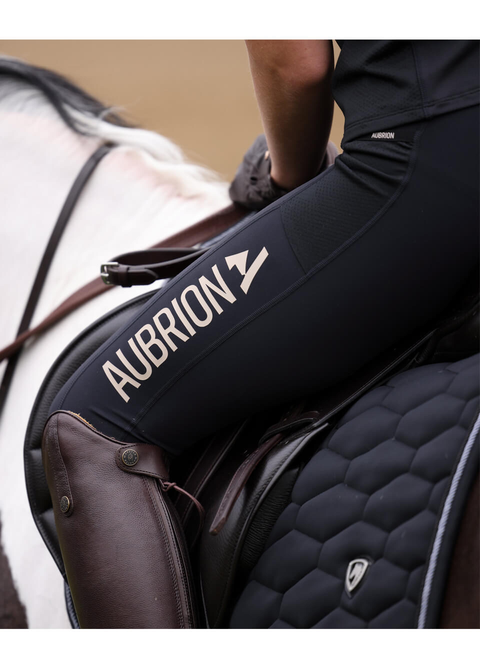 Shires Aubrion Young Rider React Non-Stop Riding Tights - Shadow