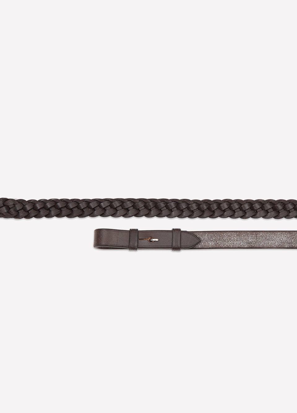 Shires Velociti Gara Plaited Leather Reins - Havana