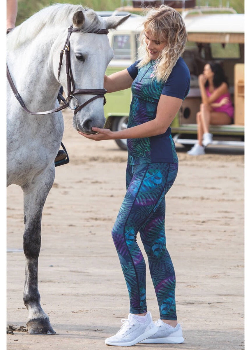 Shires Aubrion Ladies Dutton Riding Tights - Tropical