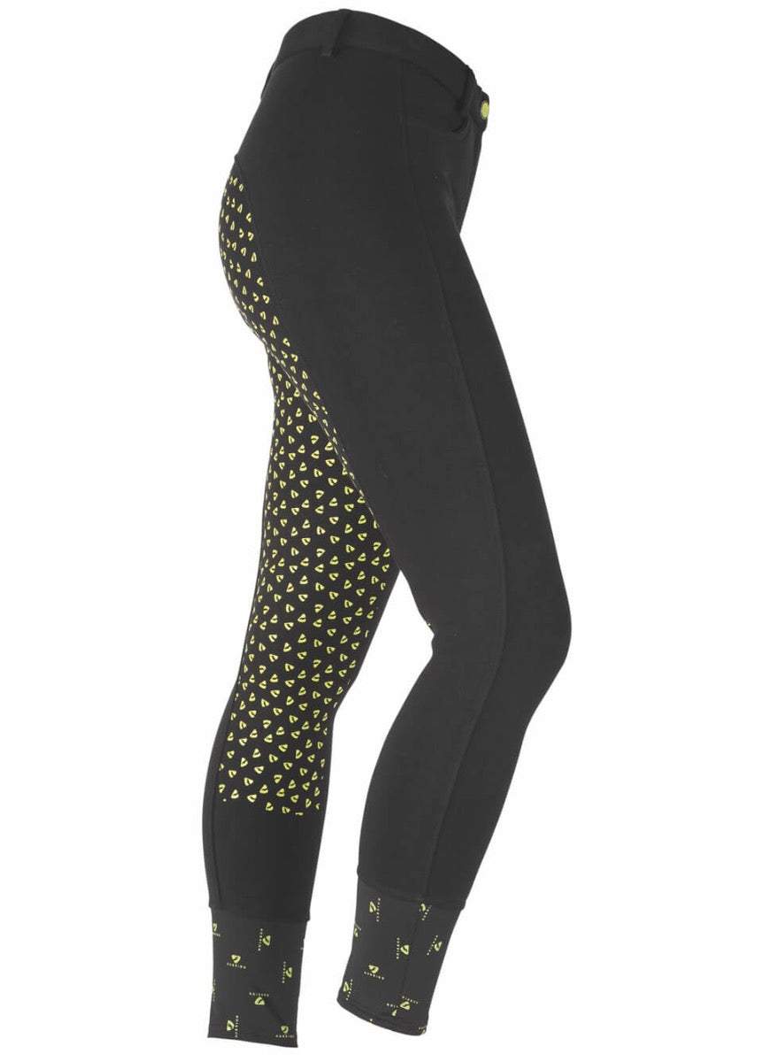 Shires Aubrion Ladies Northwick Breeches - Black/Lime