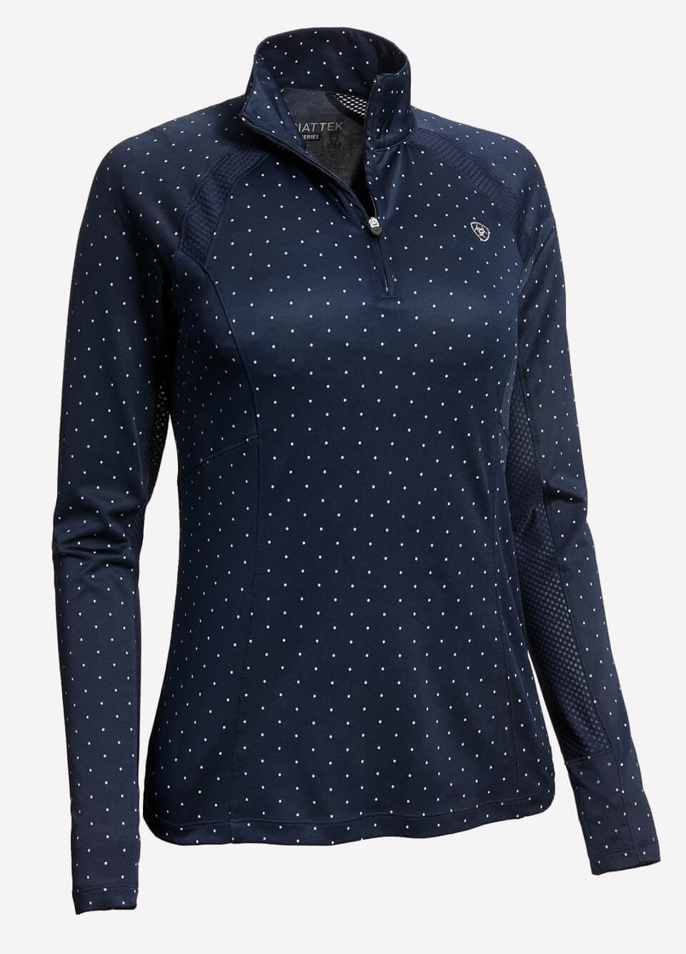 Ariat Womens Sunstopper 2.0 1/4 Zip Baselayer - Navy Dot
