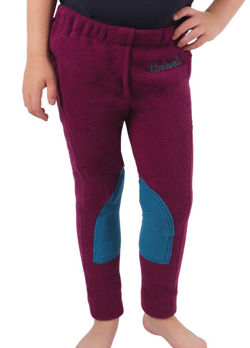 Hy Equestrian Thelwell Fleece Tots Jodhpurs - Imperial Purple/Pacific Blue