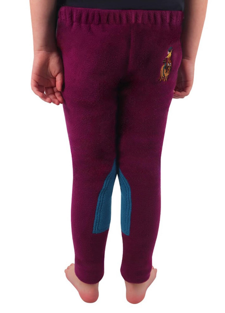 Hy Equestrian Thelwell Fleece Tots Jodhpurs - Imperial Purple/Pacific Blue