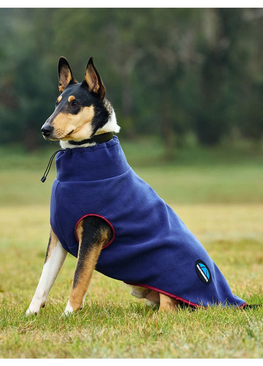 Weatherbeeta ComFITec Fleece Zip Dog Coat - Navy/Burgundy