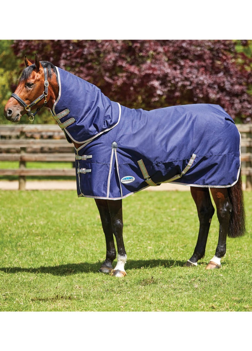 Weatherbeeta ComFITec Essential Detach-A-Neck Lite Plus - Navy/Silver/Red