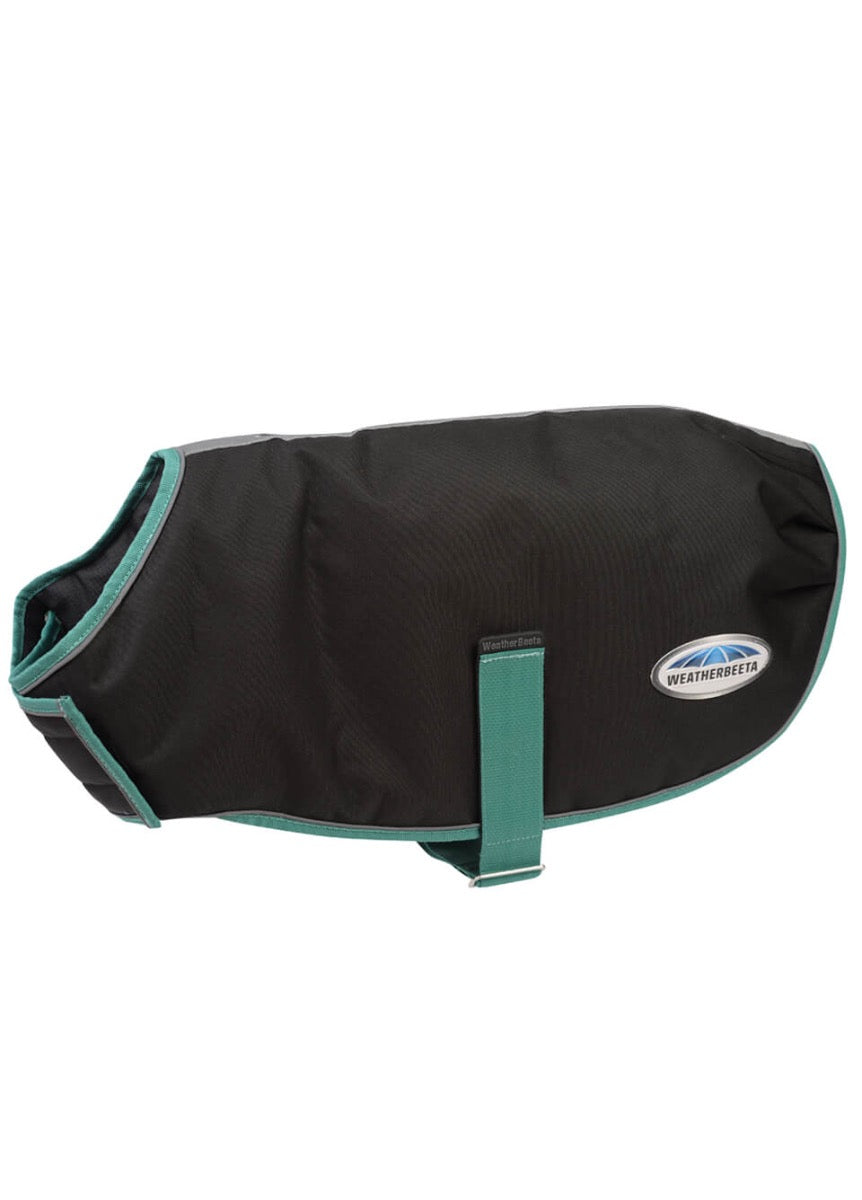 Weatherbeeta Green-Tec 900D Dog Coat Medium - Black/Bottle Green