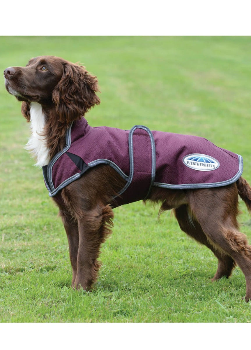 Weatherbeeta ComFITec Premier Free Parka Deluxe Dog Coat Medium - Maroon/Grey/White